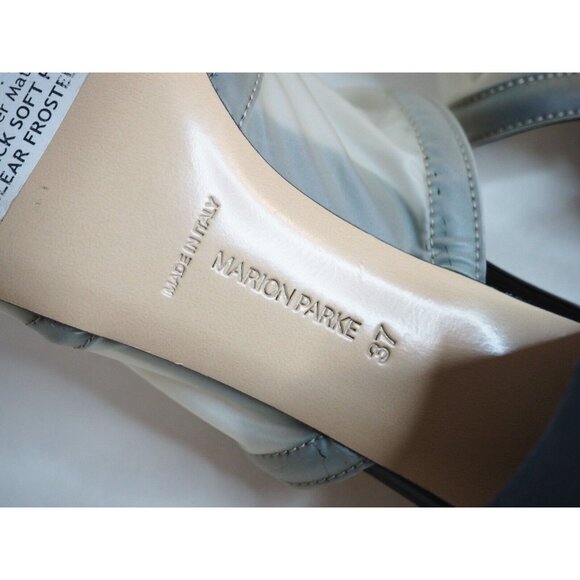 Marion Parke Black Patent Leather & Sheer Plastic Paneled Heels, Size 7 (US) 37 - Picture 12 of 13